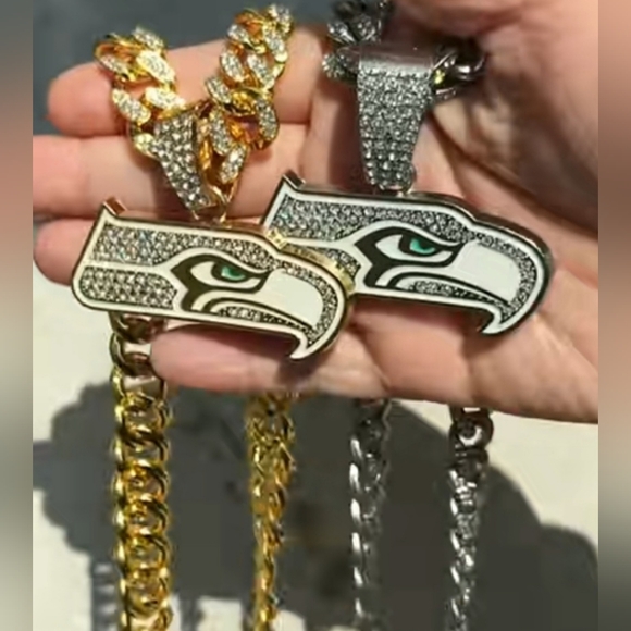 Seattle Seahawks Iced Bling Hip Hop Chain Necklace Choose Color